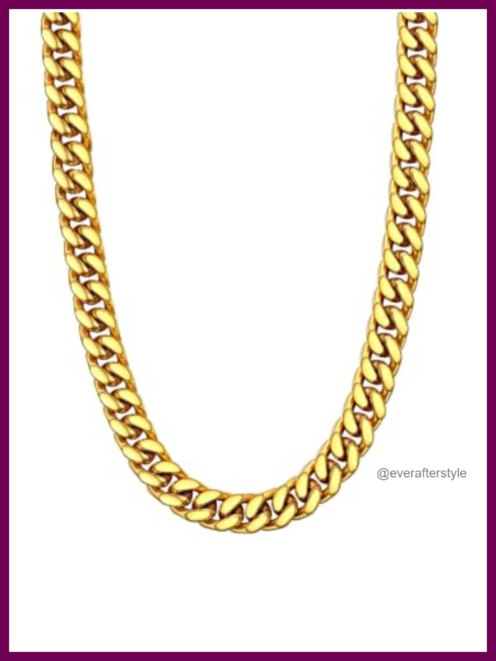 Chunky Cuban Link Chain Necklace 12mm Gold Plated Stainless Steel 16"